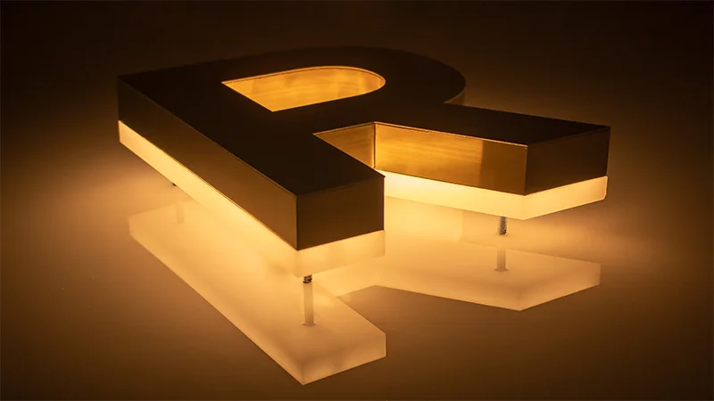 SS Letters With Backside Solid Acrylic Letters